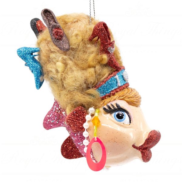 Katherine S Collection Christmas Heritage Ornament Fashionista Kissing Fish Blue Red Pink Kc 28 29024 Shoes Side