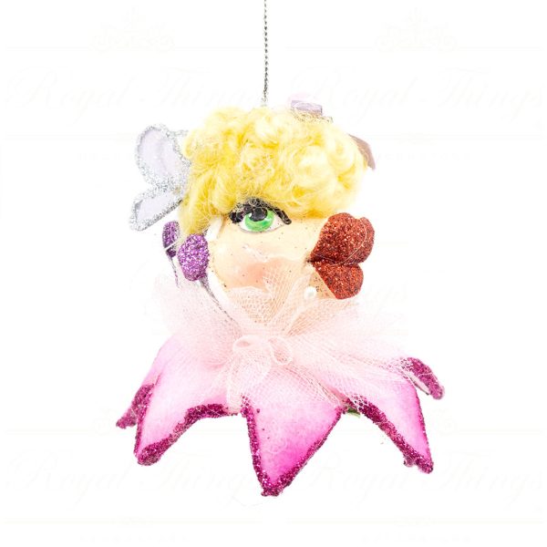 Katherine S Collection Christmas Heritage Ornament Flower Fairy Baby Kissing Fish Pink Purple Kc 66 18860