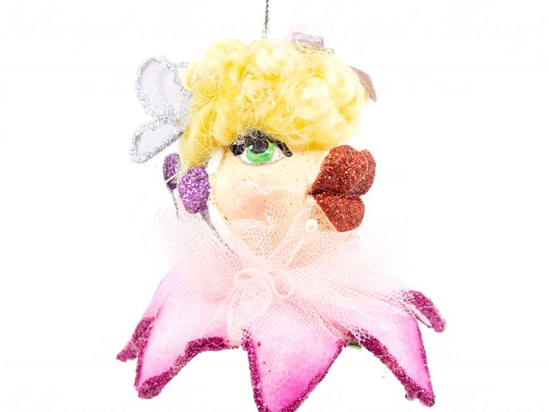 Katherine S Collection Christmas Heritage Ornament Flower Fairy Baby Kissing Fish Pink Purple Kc 66 18860