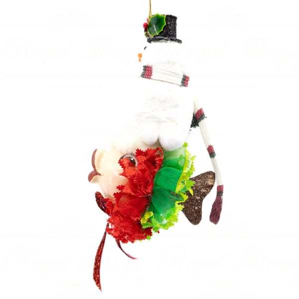 Katherine S Collection Christmas Heritage Ornament Frosty The Snowman Kissing Fish Red White Green Kc 66 18831 Side
