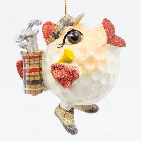 Katherine S Collection Christmas Heritage Ornament Golf Sport Champion Kissing Fish White Brown Red Kc 66 18837 Side