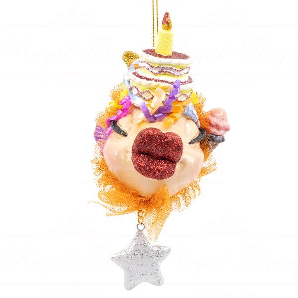 Katherine S Collection Christmas Heritage Ornament Happy Birthday Kissing Fish Orange Purple Yellow Kc 66 18815