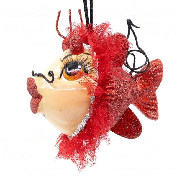 Katherine S Collection Christmas Heritage Ornament Heaven And Hell Kissing Fish Blue Red Gold Kc 28 28641 Set Devil Side
