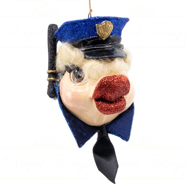 Katherine S Collection Christmas Heritage Ornament Police Officer Kissing Fish Blue Black Kc 66 18813