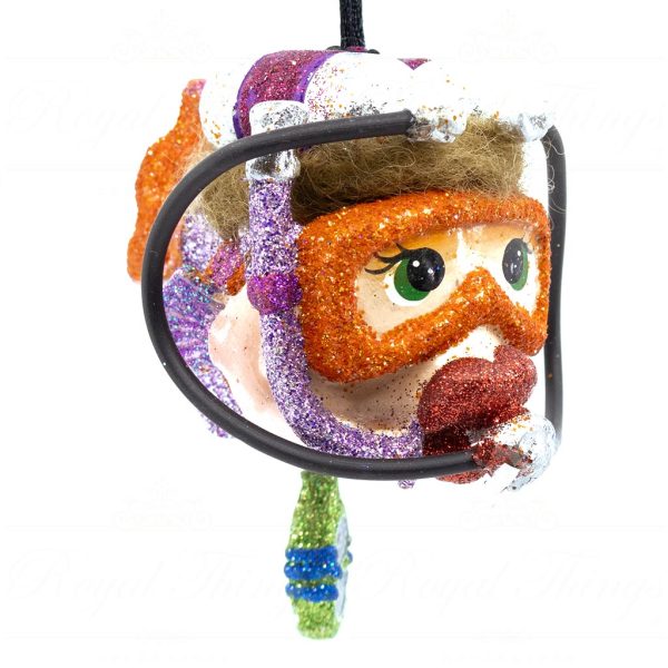 Katherine S Collection Christmas Heritage Ornament Scuba Diver Kissing Fish Green Orange Kc 66 18875 Orangetail