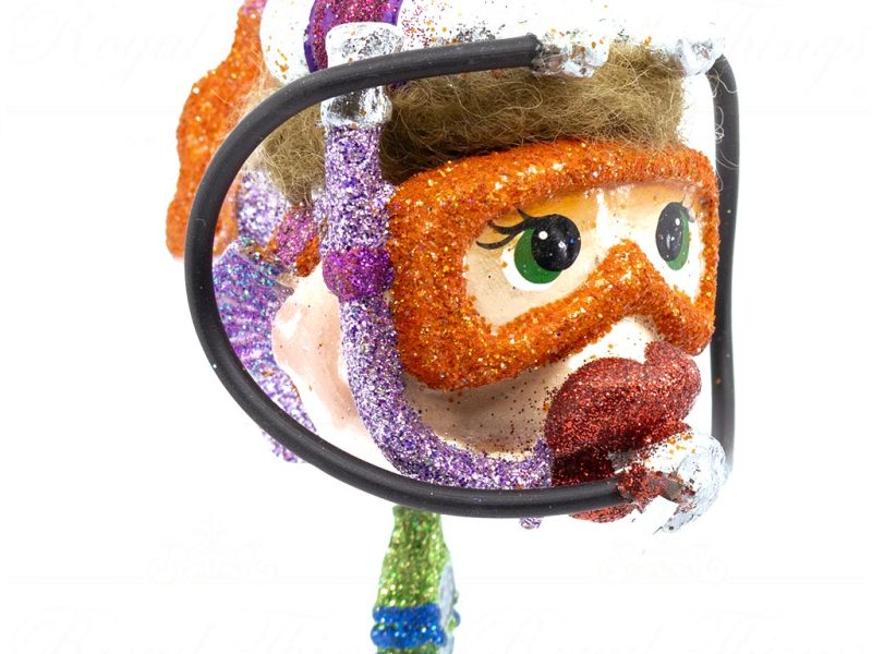 Katherine S Collection Christmas Heritage Ornament Scuba Diver Kissing Fish Green Orange Kc 66 18875 Orangetail