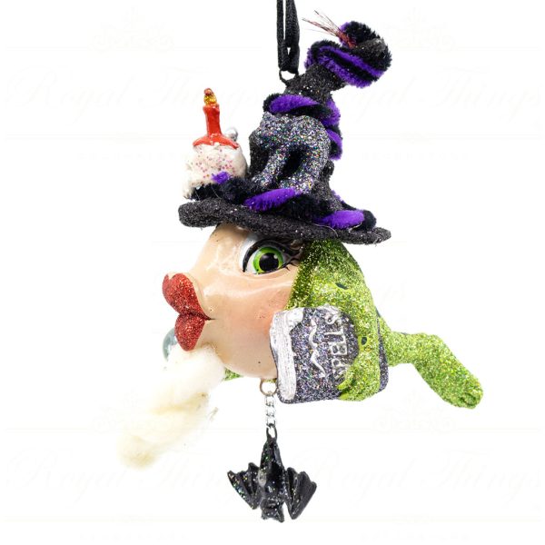 Katherine S Collection Christmas Heritage Ornament The Wizard Kissing Frog Purple Red Green Kc 66 18858 Purplehat Side