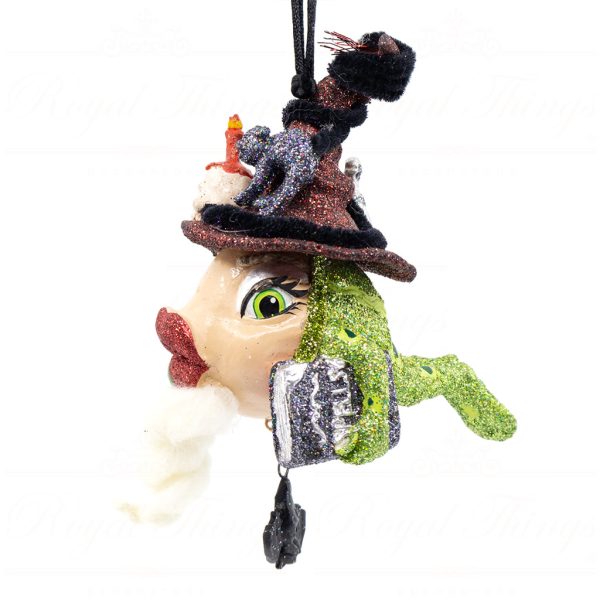 Katherine S Collection Christmas Heritage Ornament The Wizard Kissing Frog Purple Red Green Kc 66 18858 Redhat Side