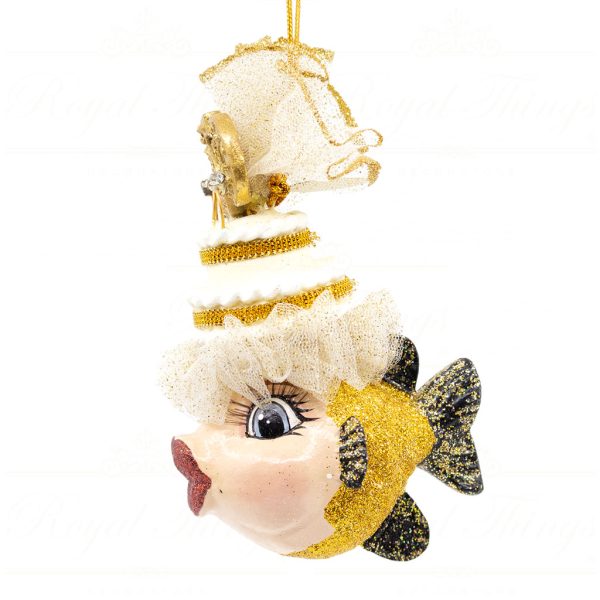 Katherine S Collection Christmas Heritage Ornament Wedding Anniversary Kissing Fish Gold Silver Cream Kc 66 18846 50 Side