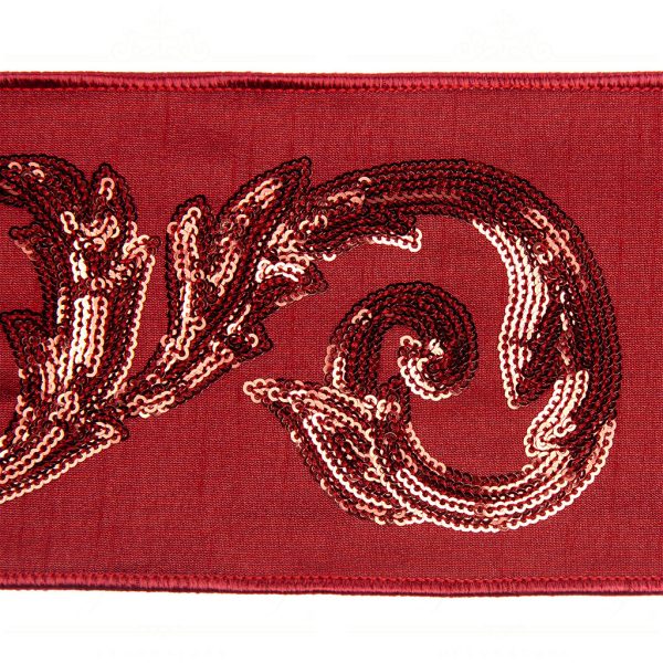 Katherine S Collection Christmas Ribbons Scroll Leaf Ribbon Burgundy Kc L 05 805385