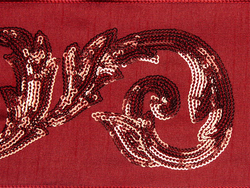 Katherine S Collection Christmas Ribbons Scroll Leaf Ribbon Burgundy Kc L 05 805385