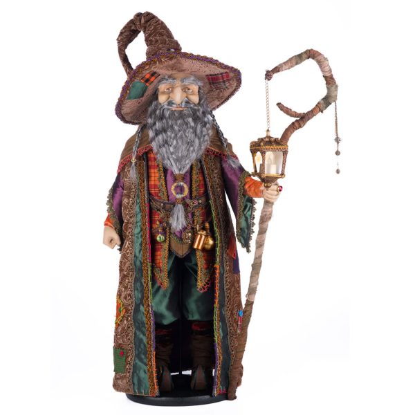 Katherine S Collection Halloween Collectible Broomstick Acres Finnegan O Frightful Warlock Wizard Orange Brown Green Kc 28 428161 1