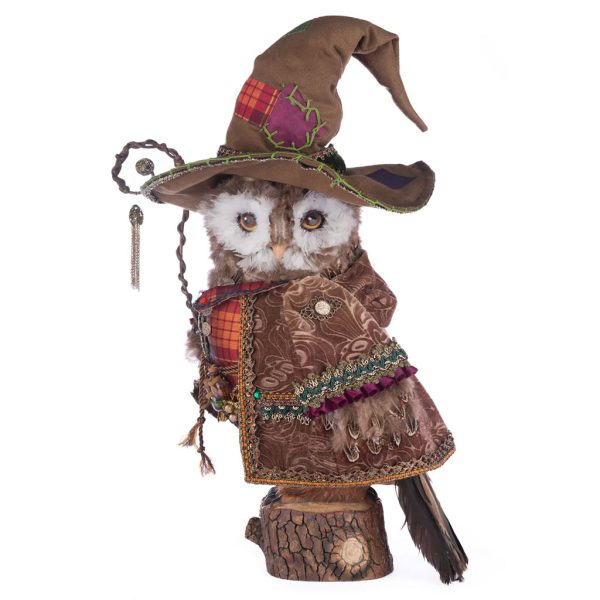 Katherine S Collection Halloween Collectible Broomstick Acres The Owl Warlock Tabletop Orange Brown Kc 28 428175 1
