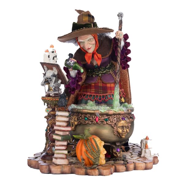 Katherine S Collection Halloween Collectible Broomstick Acres Witch In Potion Room Scene Tabletop Orange Brown Green Kc 28 428162 3