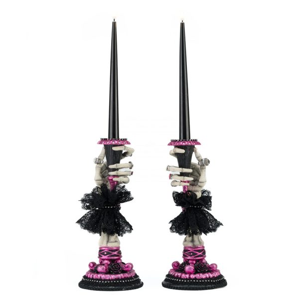 Katherine S Collection Halloween Collectible Pink Panic Possession Led Skeleton Hand Candle Holder Pink Black White Kc 28 428145 2