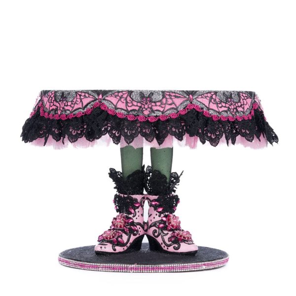 Katherine S Collection Halloween Collectible Pink Panic Possession Witch Boots Cake Plate Stand Tabletop Pink Black Kc 28 428142 1