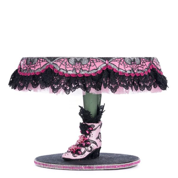 Katherine S Collection Halloween Collectible Pink Panic Possession Witch Boots Cake Plate Stand Tabletop Pink Black Kc 28 428142 2