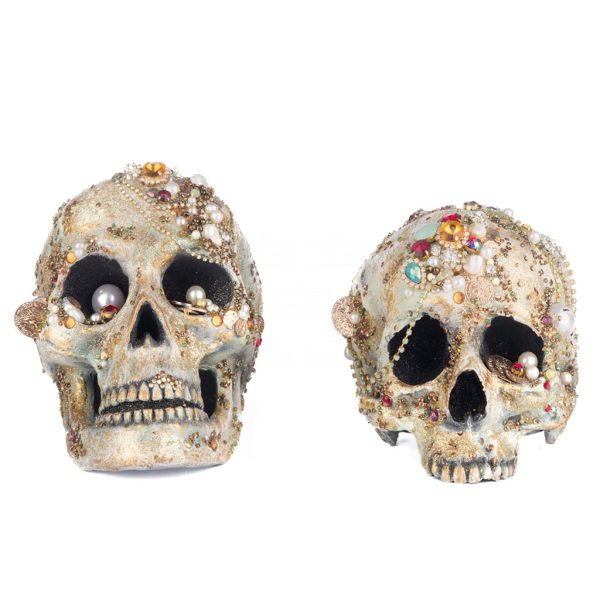 Katherine S Collection Halloween Collectible Treacherous Treasure Juwel Encrusted Skulls Ass2 Tabletop Brown White Kc 28 428214 1