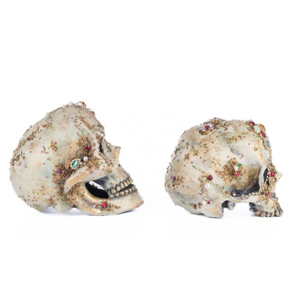 Katherine S Collection Halloween Collectible Treacherous Treasure Juwel Encrusted Skulls Ass2 Tabletop Brown White Kc 28 428214 4