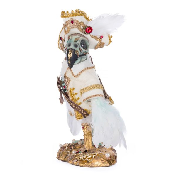 Katherine S Collection Halloween Collectible Treacherous Treasure Peg Leg Polly Parrot Tabletop Gold White Kc 28 428216 4