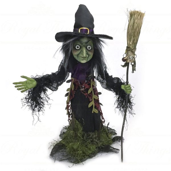 Katherine S Collection Halloween Midnight Witch Figurine Black Green Burgundy Kc 28 028650 1