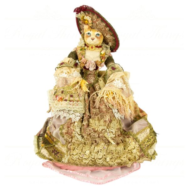 Katherine S Collection Heritage Collectible Doll Sylvia Stitcher Cat Doll Pink Cream Gold Kc 11 31782 A