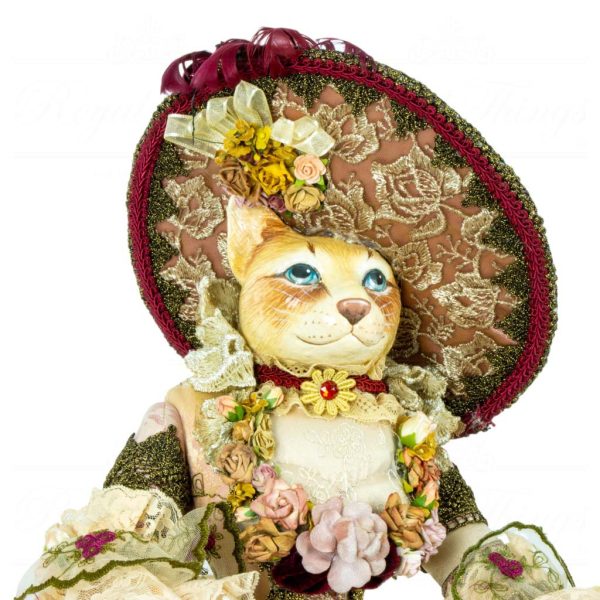 Katherine S Collection Heritage Collectible Doll Sylvia Stitcher Cat Doll Pink Cream Gold Kc 11 31782 B