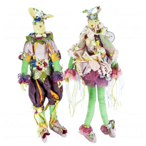 Katherine S Collection Heritage Collectible Doll Mr And Mrs Flowergarden Fairy Bunny Doll Green Purple Pink Kc 99 28011 1
