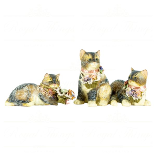 Katherine S Collection Heritage Collectible Tabletop Ash Finish Cat With Basket Brown Beige Kc 04 5360a