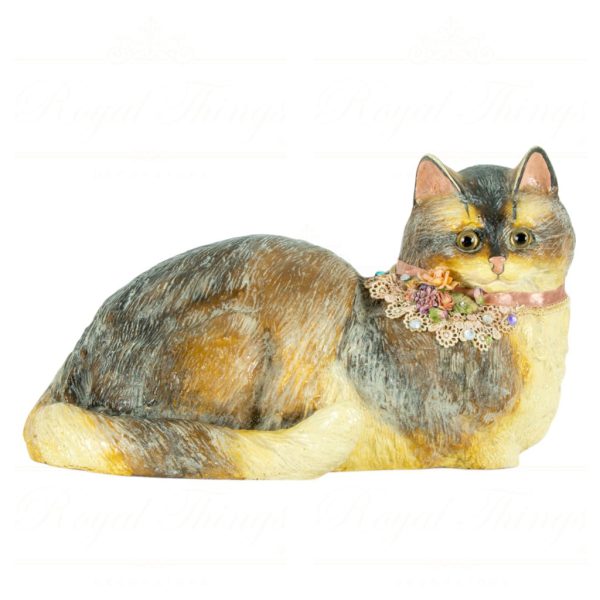 Katherine S Collection Heritage Collectible Tabletop Ash Finish Vintage Persian Cat Brown Beige Kc 04 5360c 1
