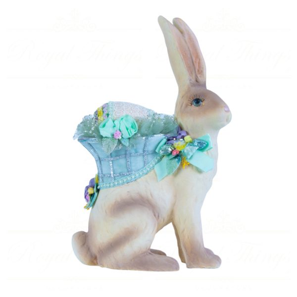 Katherine S Collection Heritage Collectible Tabletop Mister Basket Hare Pink Blue Beige Kc 28 29163