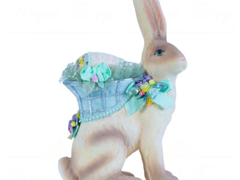 Katherine S Collection Heritage Collectible Tabletop Mister Basket Hare Pink Blue Beige Kc 28 29163