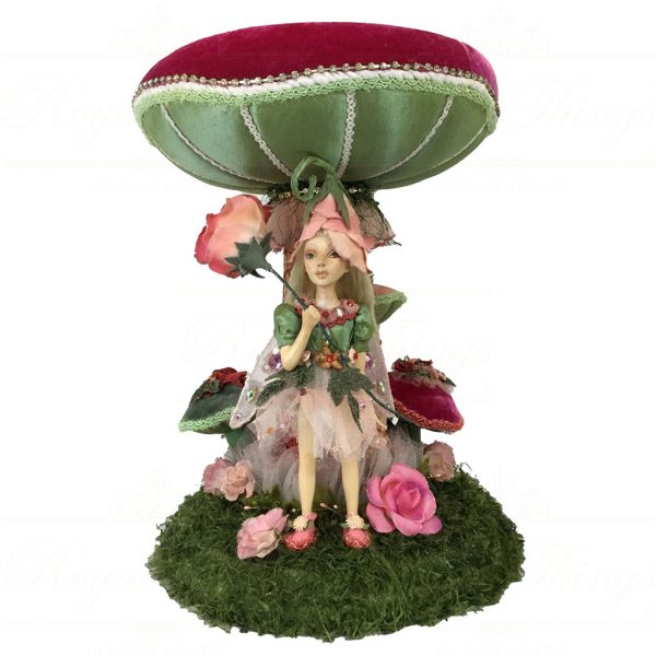 Katherine S Collection Spring Collectable Dolls Medium Enchanted Fairy Mushroom Bowl Pink Green Kc 28 228420