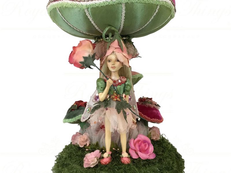 Katherine S Collection Spring Collectable Dolls Medium Enchanted Fairy Mushroom Bowl Pink Green Kc 28 228420