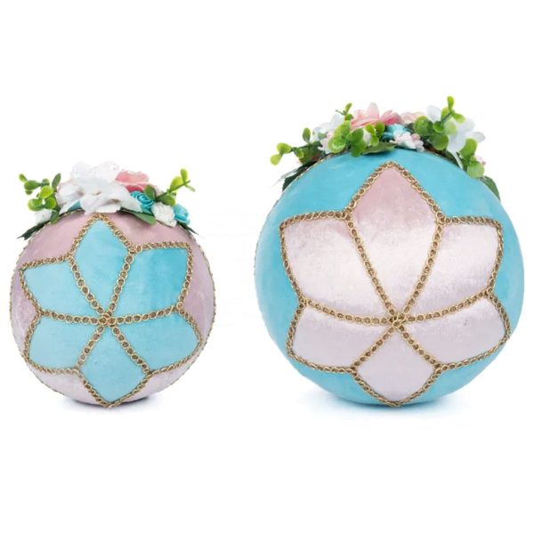 Katherine S Collection Spring Decorative Items Heart And Wonderland Fabric Covered Eggs White Blue Pink Black Kc 28 428420 2