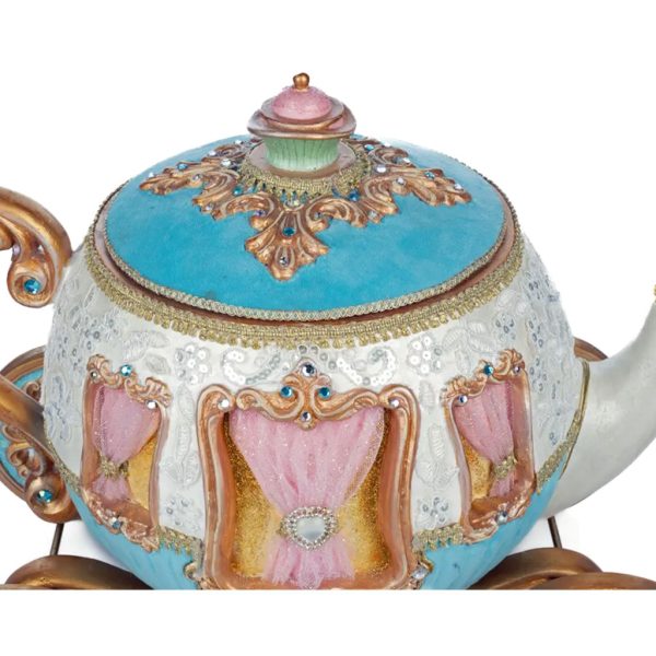 Katherine S Collection Spring Decorative Items Heart And Wonderland Teapot Carriage Candy Bowl Blue Pink Gold Kc 28 428125 3