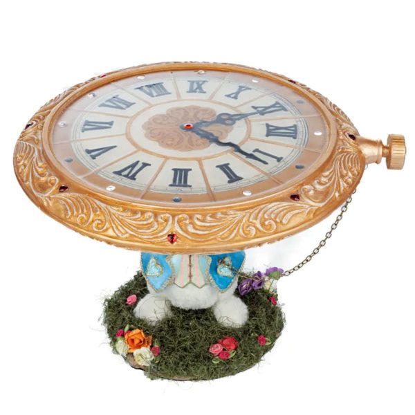 Katherine S Collection Spring Decorative Items Heart And Wonderland White Rabbit Cake Plate Blue White Gold Pink Kc 28 428118 2