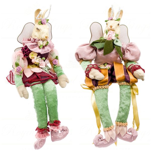 Katherine S Collection Wayne Kleski Heritage Collectible Doll Mr And Mrs Flowergarden Fairy Bunny Small Doll Burgundy Green Pink Kc 99 28013 1