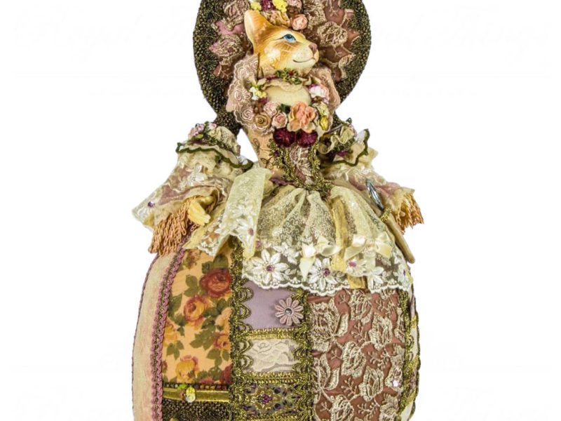 Katherine S Collection Wayne Kleski Heritage Collectible Dolls Sylvia Stitcher Cat Pincushion Doll Green Pink Cream Kc 11 31783