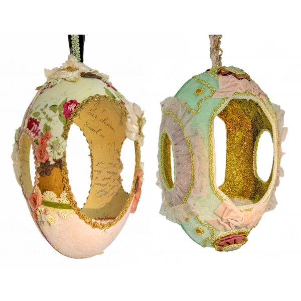 Katherine S Collection Wayne Kleski Heritage Collectible Tabletop Decorative Items Chintz Egg Shadowbox Pink Blue Gold Kc 28 28894