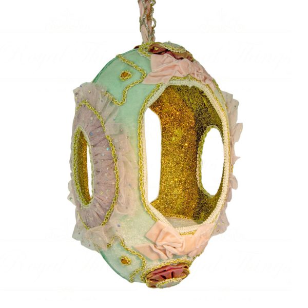 Katherine S Collection Wayne Kleski Heritage Collectible Tabletop Decorative Items Chintz Egg Shadowbox Pink Blue Gold Kc 28 28894 Blue