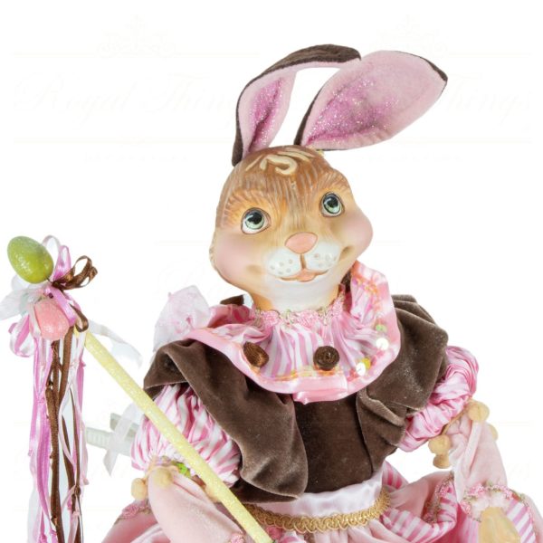 Katherine S Collection Wayne Kleski Heritage Collectible Tabletop Muffin And Mocha Bunny Pink Burgundy Kc 18 81652 2