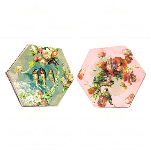 Katherine S Collection Wayne Kleski Heritage Collectible Tabletop Vintage 3d Box With Birds Pink Purple Kc 99 28016 1