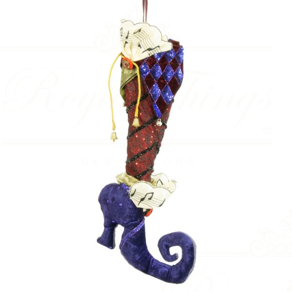 Kc 14 35194 Katherine S Collection Christmas Stockings Maschera Music Stocking Burgundy Purple Cream