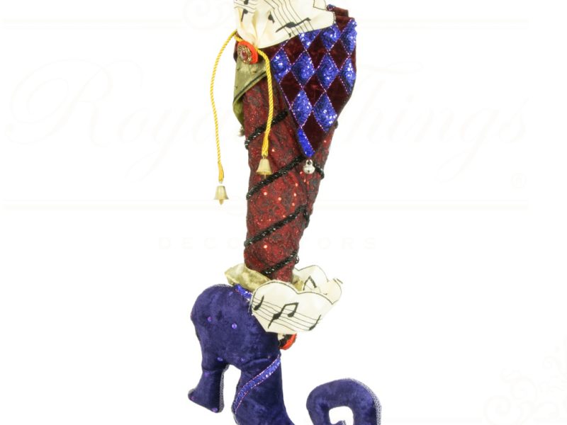Kc 14 35194 Katherine S Collection Christmas Stockings Maschera Music Stocking Burgundy Purple Cream