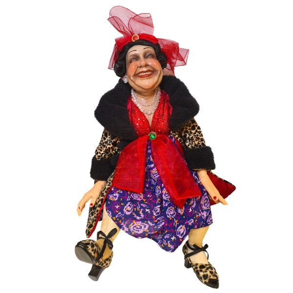 Kc 66 12925 Katherine S Collection Christmas Collectible Dolls Fashionista Mae Sitting Doll Red Purple Black Brown