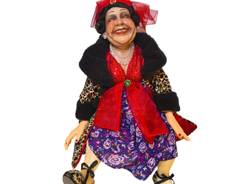 Kc 66 12925 Katherine S Collection Christmas Collectible Dolls Fashionista Mae Sitting Doll Red Purple Black Brown