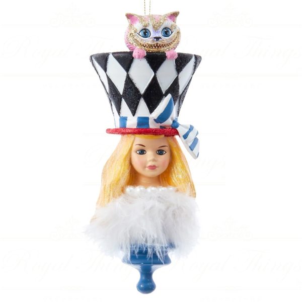 Kurt S Adler Christmas Ornament Holly Wood Alice Blue Black White Ksa Hat0003