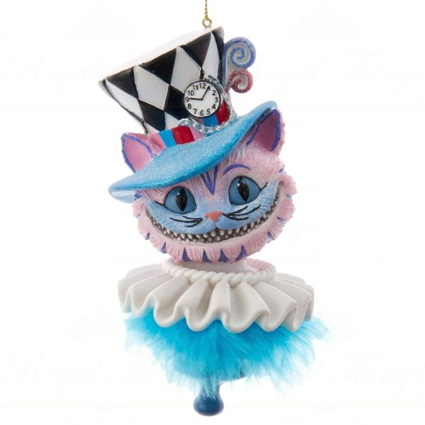 Kurt S Adler Christmas Ornament Holly Wood Hats Chesire Cat Blue White Ksa Hat0001
