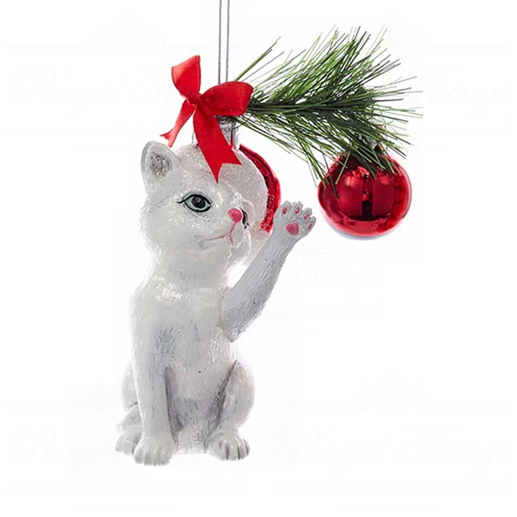 kurt s adler noble gems christmas ornaments glass christmas cat green white red black grey brown nb1141 white Kurt S Adler Noble Gems Christmas Ornaments Glass Christmas Cat Green White Red Black Grey Brown Nb1141 White